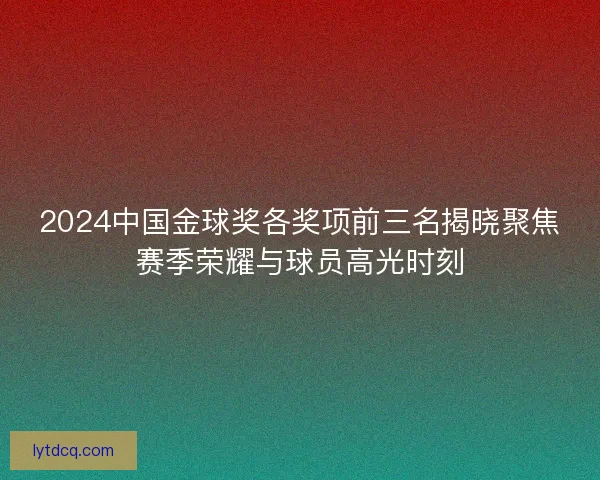 2024中国金球奖各奖项前三名揭晓聚焦赛季荣耀与球员高光时刻